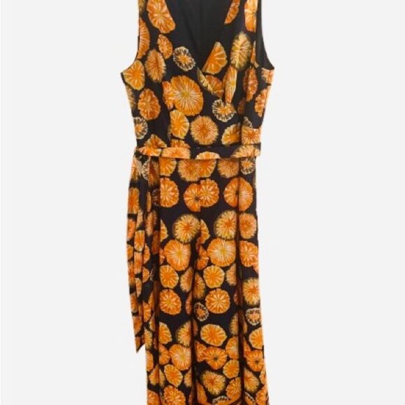 Anthropologie Eva Franco Navy & Orange Jumpsuit - Picture 2 of 13